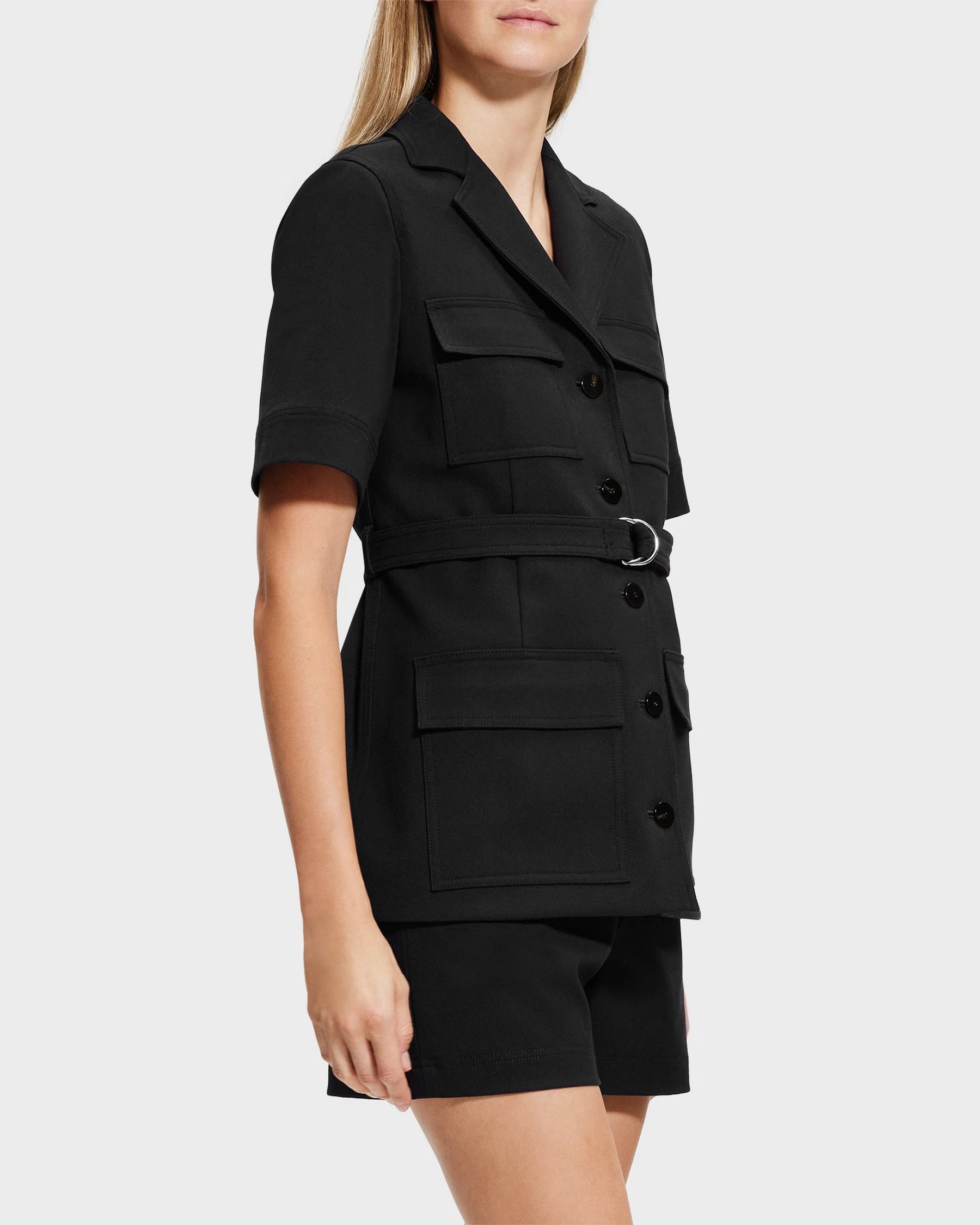 Neoteric Twill Short-Sleeve Safari Jacket | Theory | Theory UK