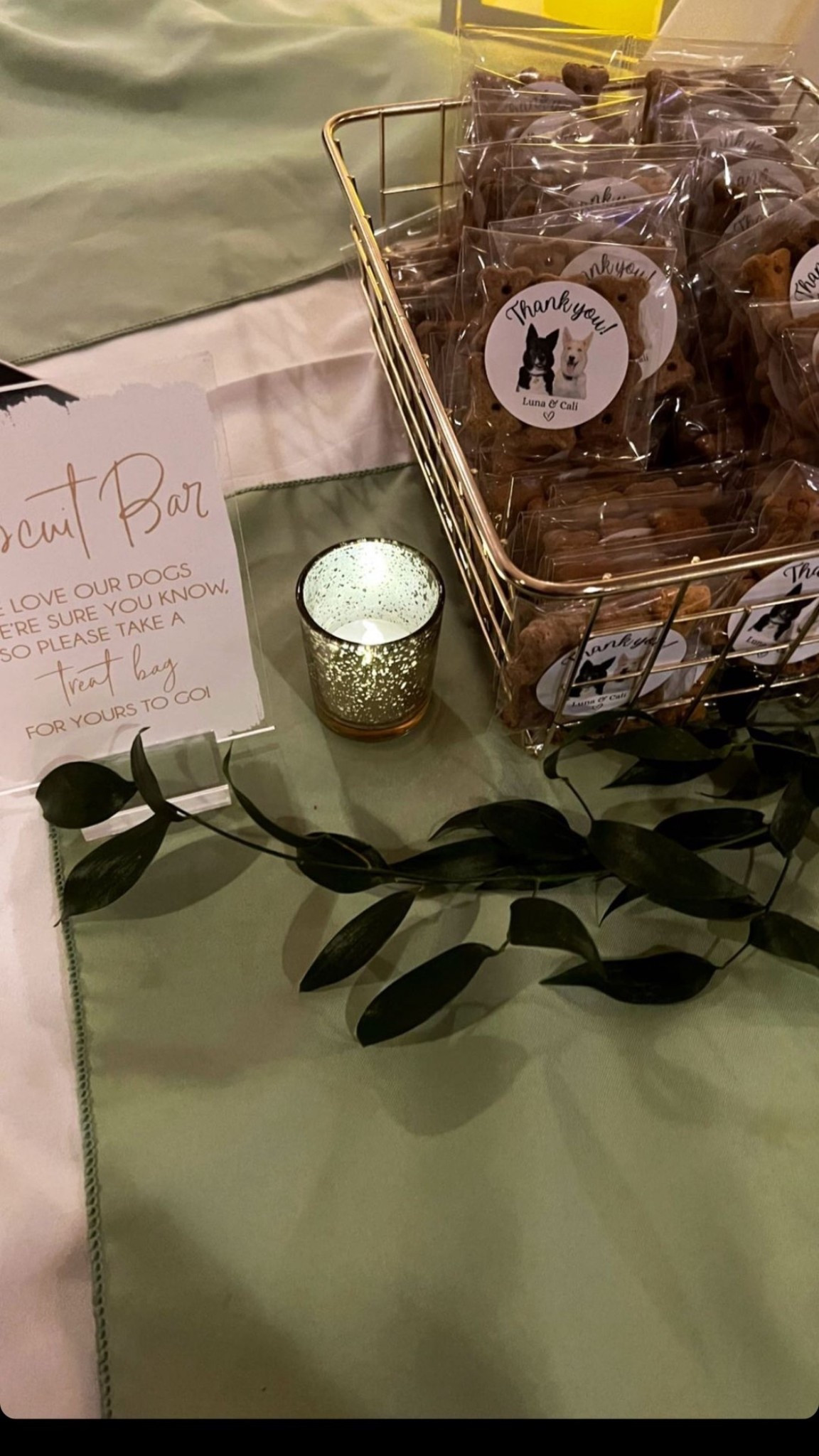 Biscuit bar for dogs at wedding. Little favors for guests to take for their dogs at our wedding 

#LTKWedding #LTKPets #LTKParties