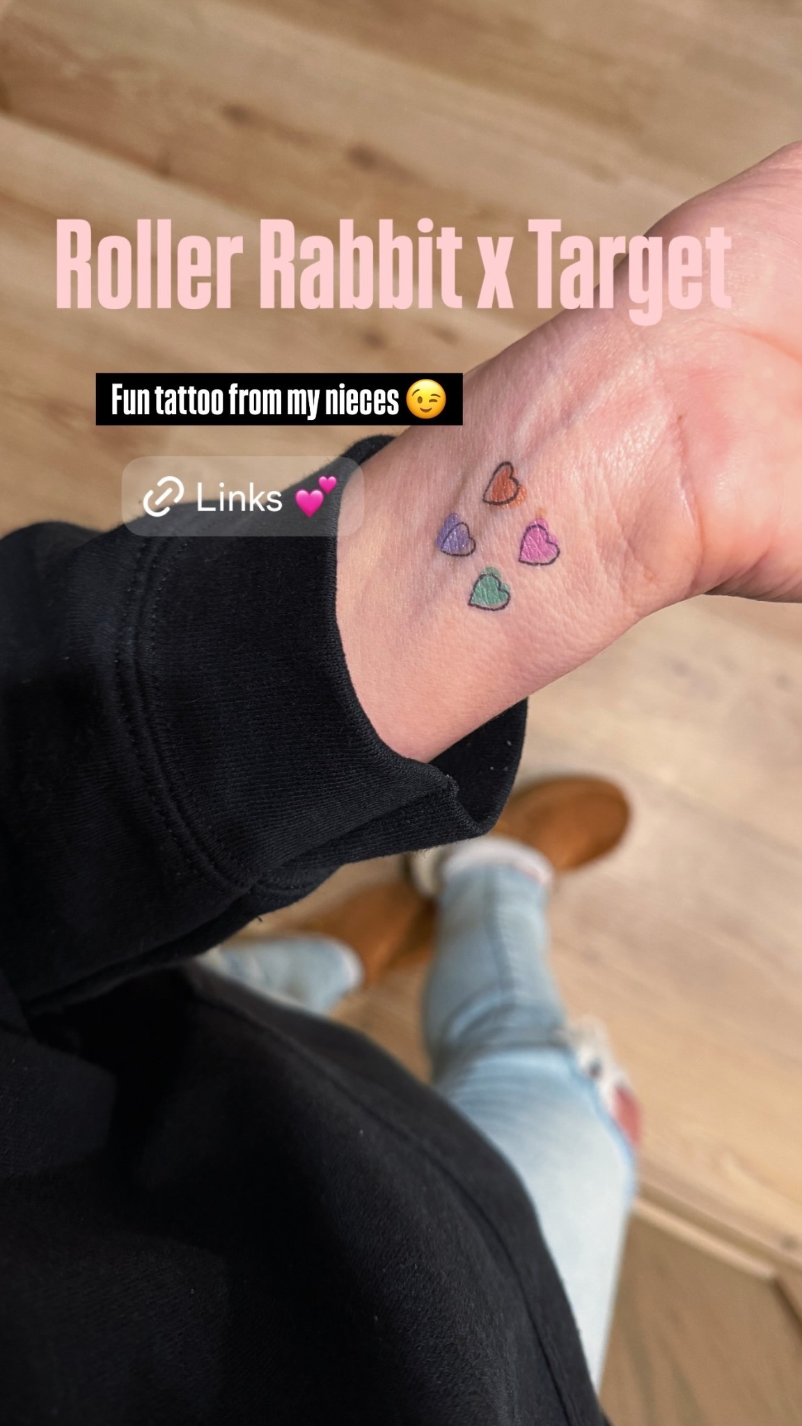 Fun tattoo from my nieces 😉 Roller Rabbit x Target collaboration 