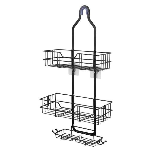 Over Head Shower Caddy Basket with Hooks, 3 Layers Bathroom Storage Rack Shelf | Walmart (US)