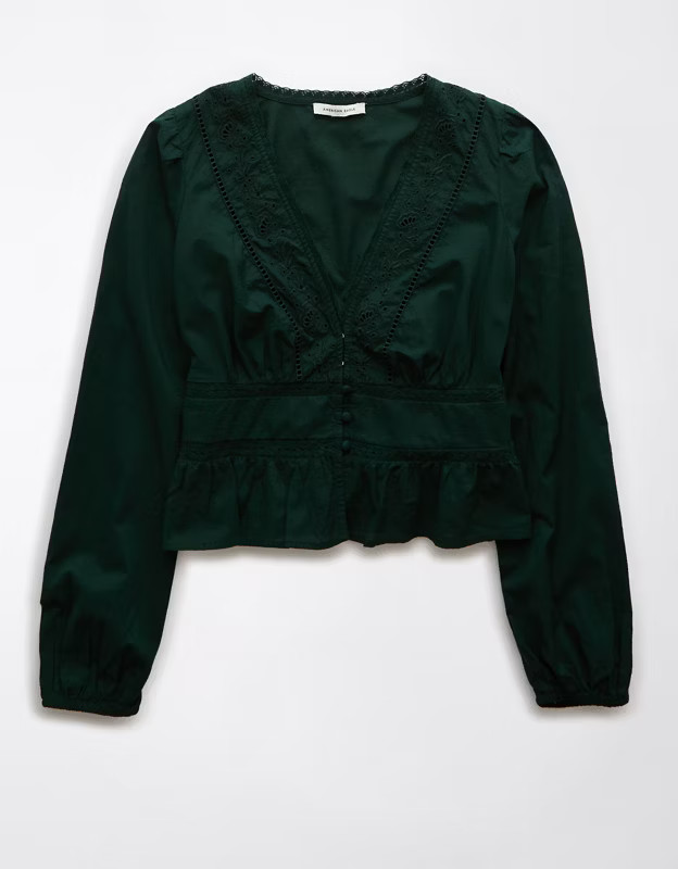 AE Long-Sleeve Off-The-Shoulder Top | American Eagle Outfitters (US & CA)