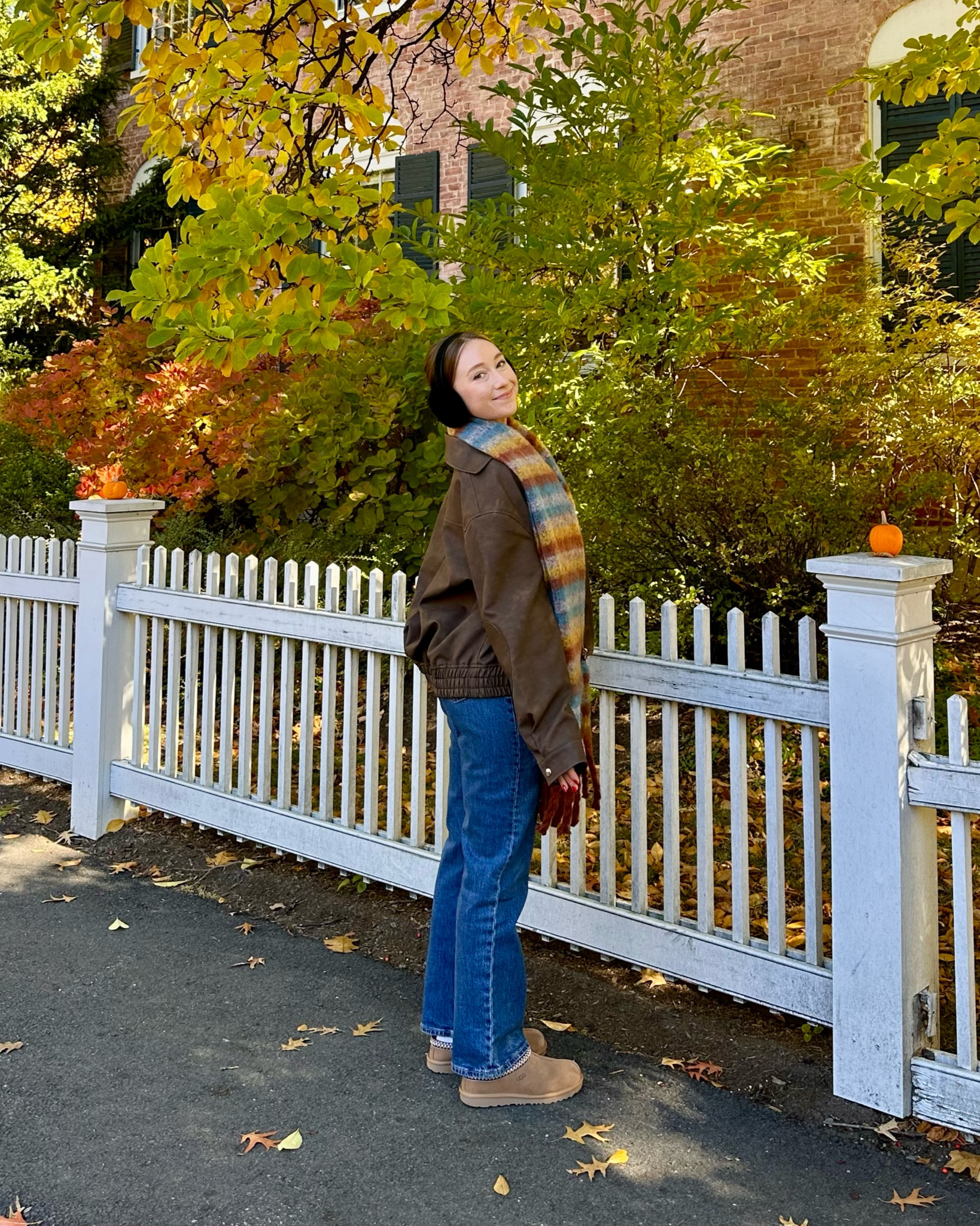 Cozy Fall Outfit🍂

Jeans: Abercrombie 90s Relaxed (wearing size 25 Short Curve Love - I like to size down in this style)

Faux Leather Jacket: Grey Bandit (wearing size small)

Scarf: Grey Bandit

Wearing Ugg earmuffs & shoes. I am a women’s size 8, but I get Uggs in a size Kids 6 as it’s a little less $$ and fits the same as a women’s 7.5/8.

I wore this outfit with a simple black long sleeve top from Aritzia.

I’m 5’4”, 26” W, 38” H, 33”bust

#LTKSeasonal #LTKFindsUnder100