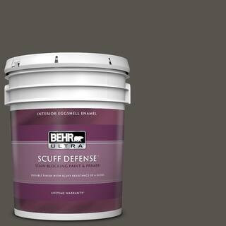 BEHR ULTRA 5 gal. #790D-7 Black Bean Extra Durable Eggshell Enamel Interior Paint & Primer 275305... | The Home Depot