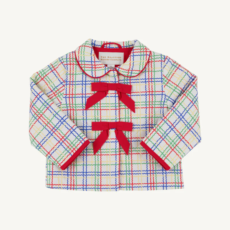 Julie Anne Jacket - Wellington Windowpane with Richmond Red | The Beaufort Bonnet Company