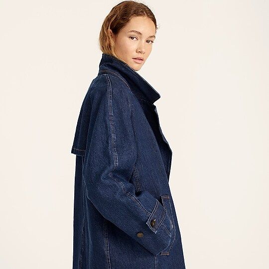 Relaxed trench coat in denim | J.Crew US