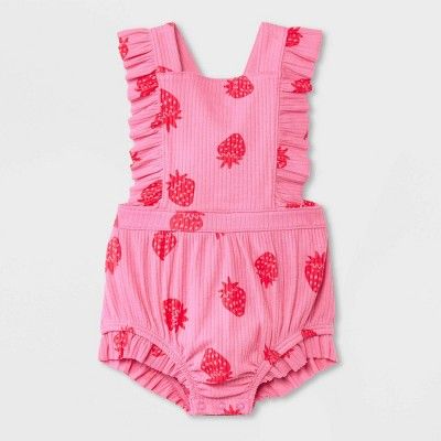 Baby Girls' Romper - Cat & Jack™ Pink Newborn | Target