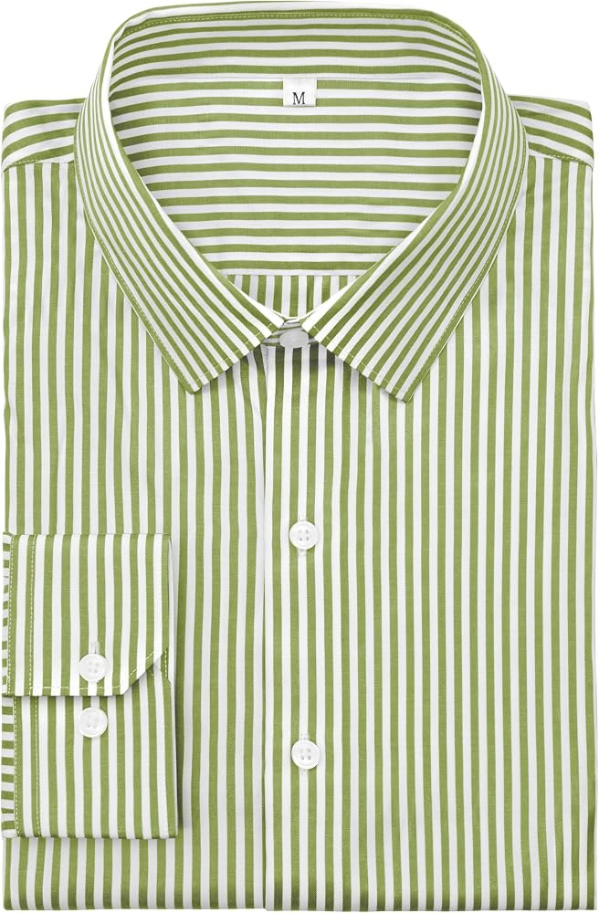 Grade 4 Wrinkle-Resistant Long Sleeve Striped Button-Down Shirt for Men Mens Dress Shirts | Amazon (US)