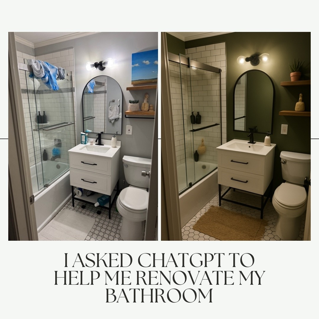 I told ChatGPT “I want to update our bathroom but I don’t want to change the tile, mirror, shower, or sink. Give me ideas with photos"

#LTKHome