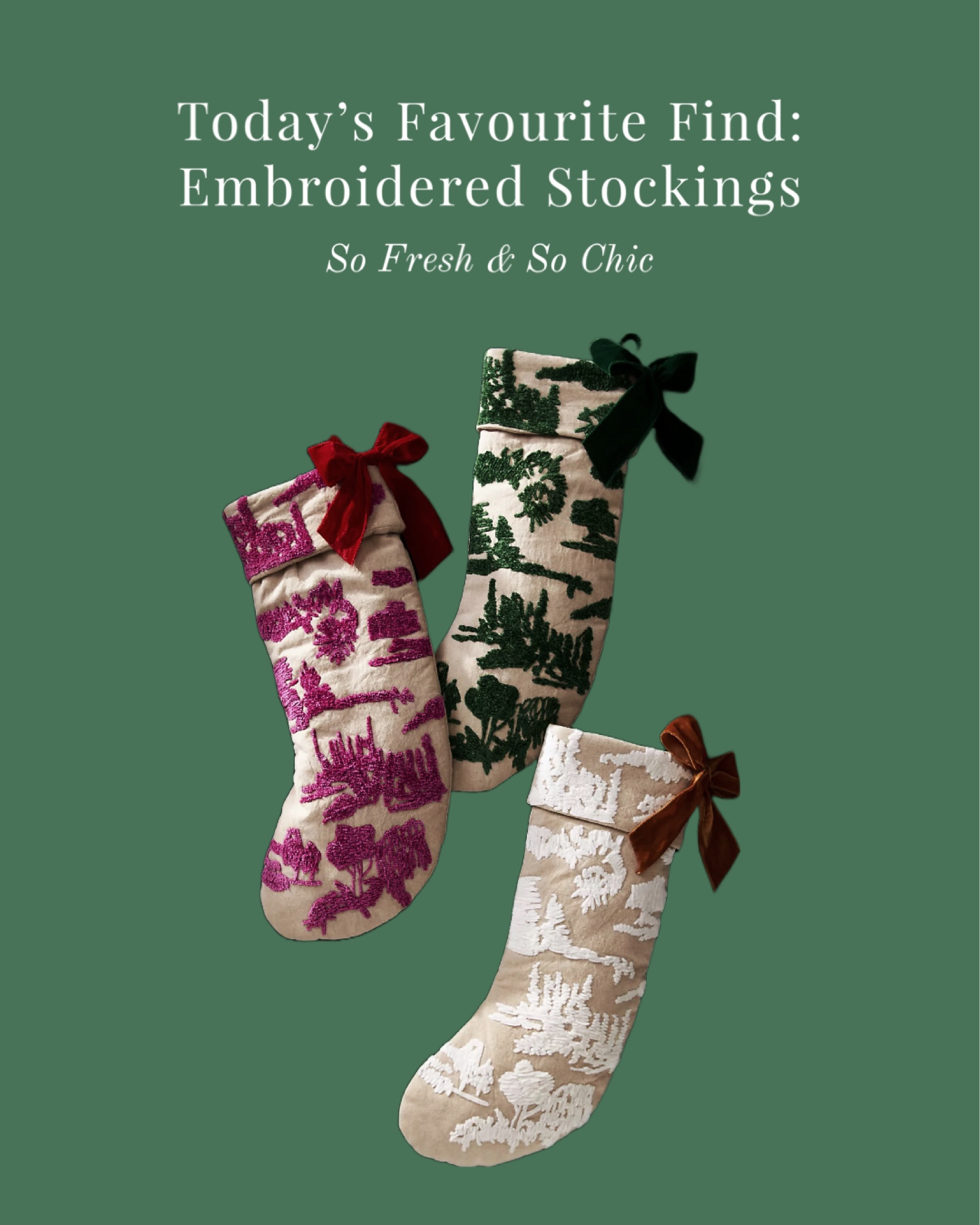 Beautiful embroidered Christmas stockings! 
-
Anthropologie - Etsy - Target - affordable Christmas decor - Christmas decor sale 

#LTKHoliday #LTKhome #LTKsalealert