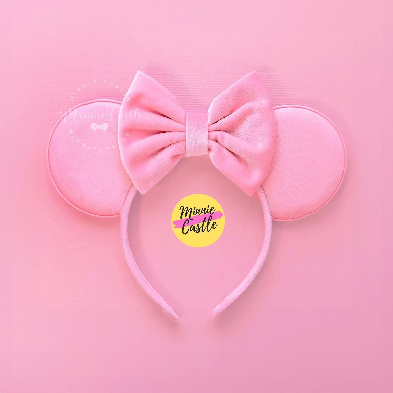 Pink Mouse Ear, Mickey Ears, Pink Minnie Ears, Velvet Bow Mouse Ears, Minnie Ears, Mouse Ears Hea... | Etsy (Global)