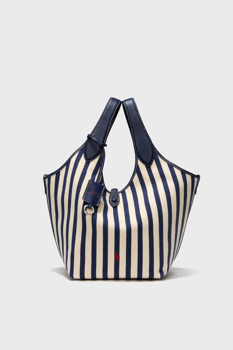 Ink and White Stripe Polo Medium Canvas Tote | Tuckernuck (US)
