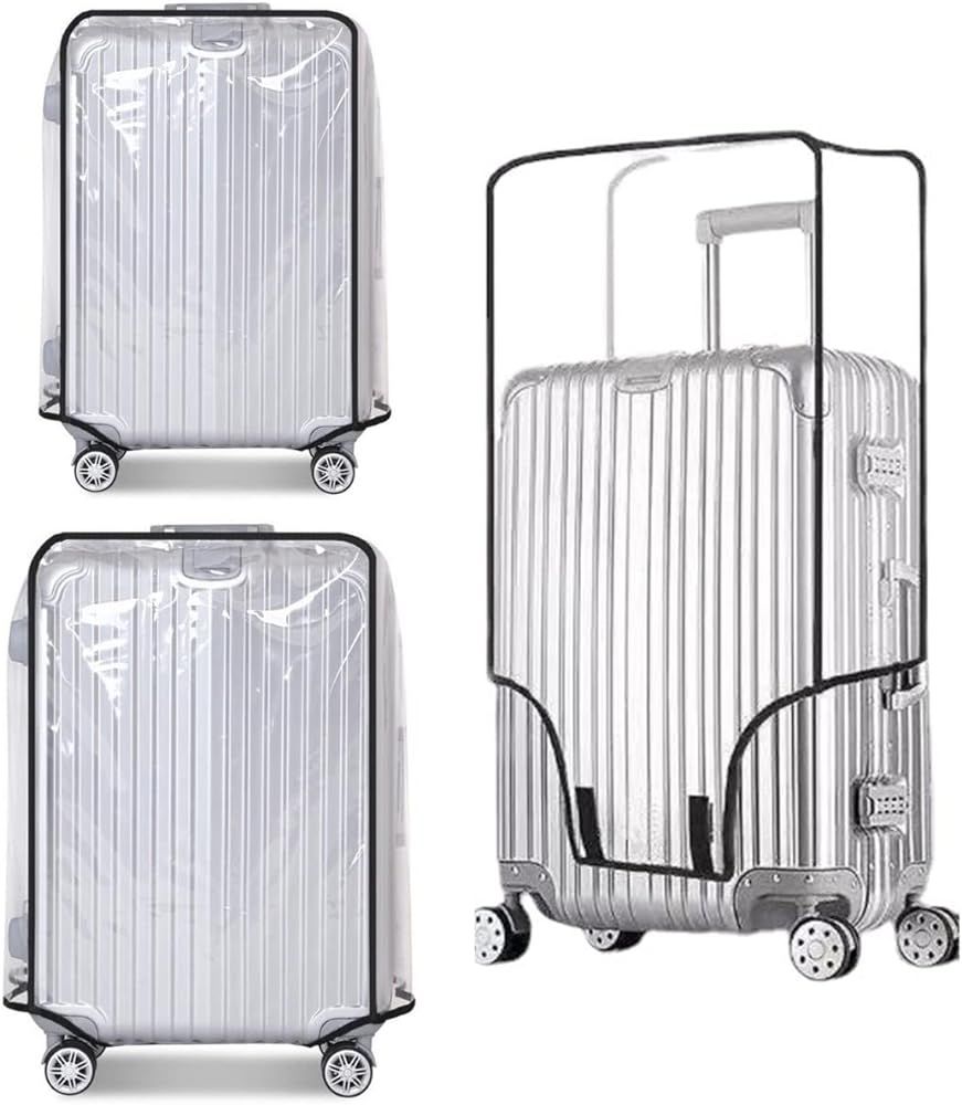FABULWAY 3PCS Clear PVC Suitcase Cover Protectors Transparent Luggage Cover Waterproof Wheeled Su... | Amazon (US)