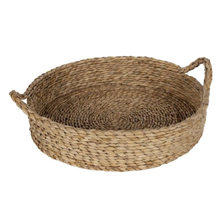 Better Homes & Gardens 16" Round Natural Colored Water Hyacinth Woven Tray Affordable Home Decor | Walmart (US)