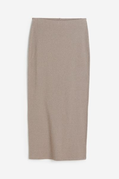 Slit-hem pencil skirt - Dark beige - Ladies | H&M GB | H&M (UK, MY, IN, SG, PH, TW, HK)