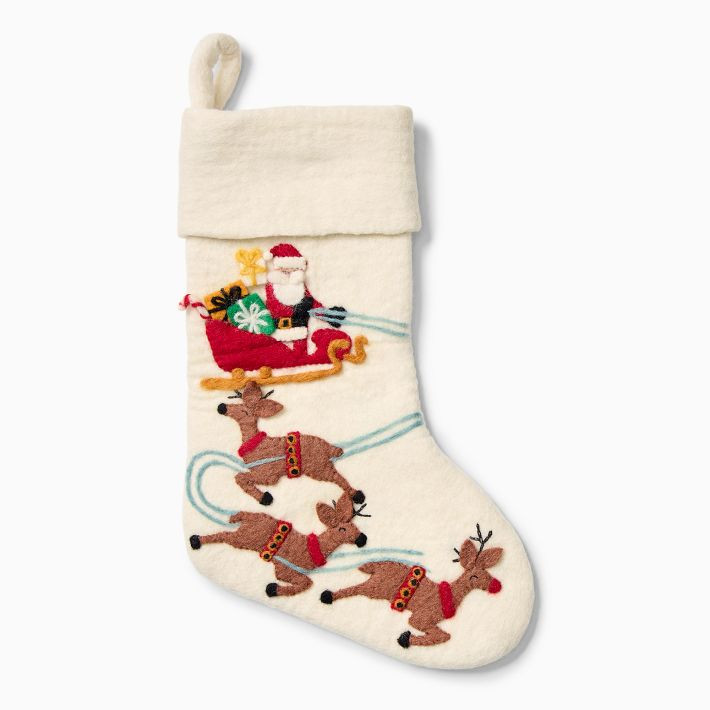 Felt Santa & Sleigh Stocking | West Elm (US)