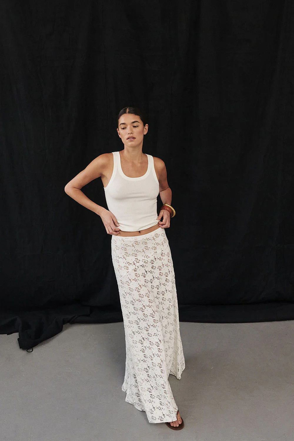 LEE OFF WHITE KNIT TANK | DISSH