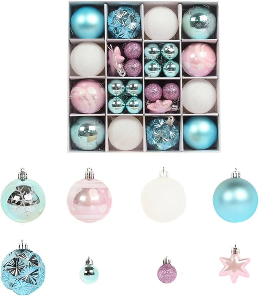 Christmas Ball Ornaments 42Pcs Christmas Tree Ornaments Set Shatterproof Christmas Tree Decoratio... | Amazon (US)