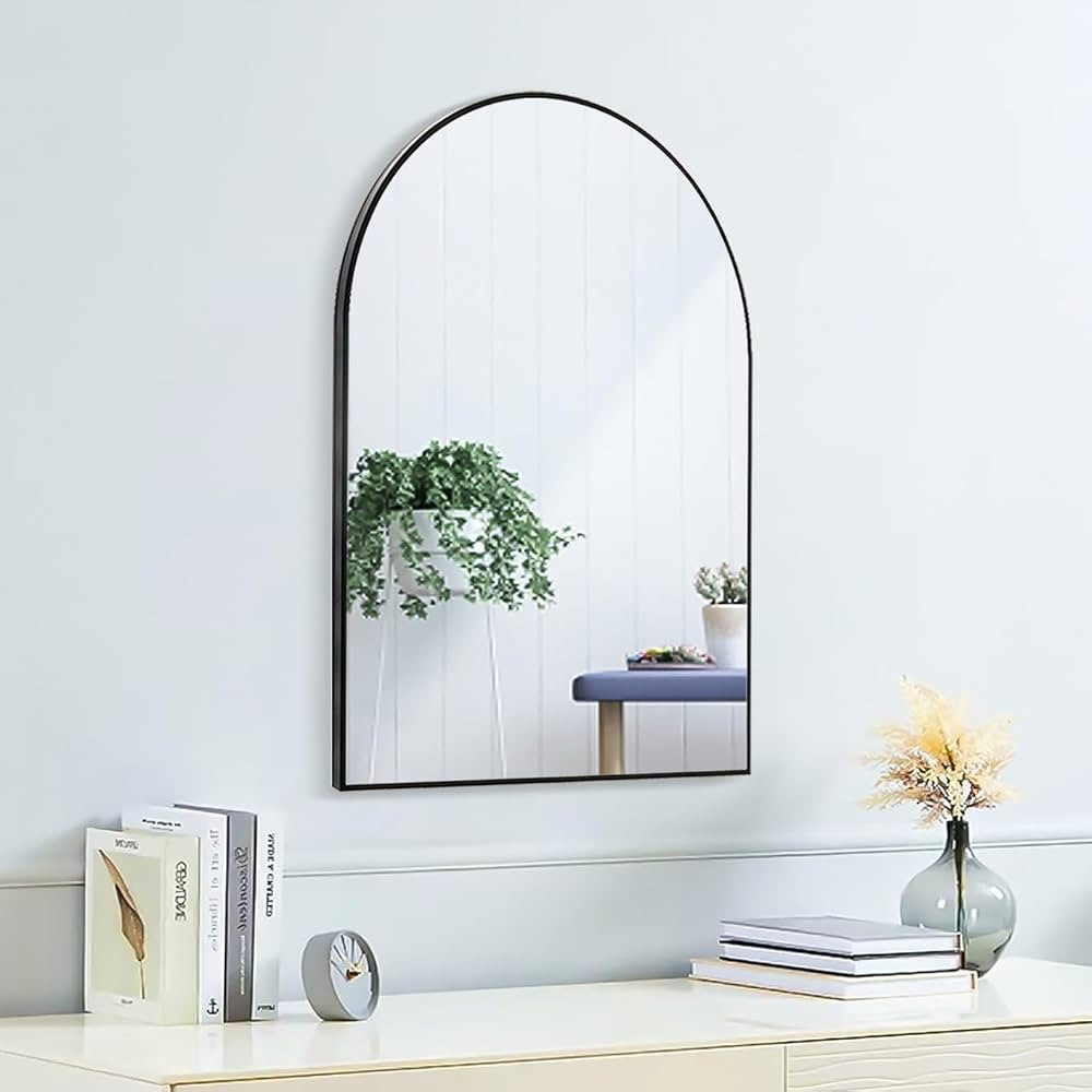 SCWF-GZ 24x16 Arch Mirror Rectangle Wall Mounted Metal Frame Mirrors for Entryway Bedroom Bathroo... | Amazon (US)