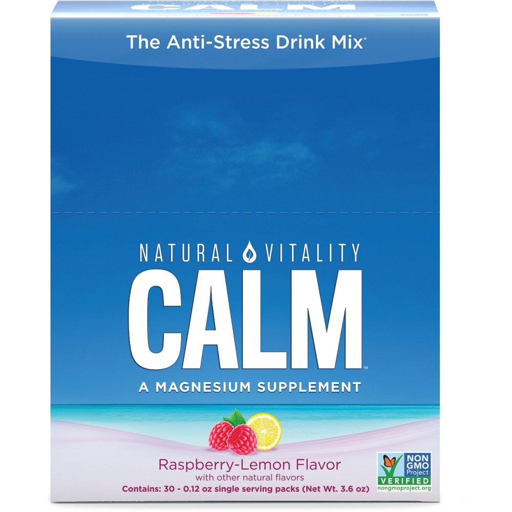 Natural Vitality Natural Calm Anti-Stress Vegan Magnesium Supplement Powder - Raspberry Lemon - 30pk | Target