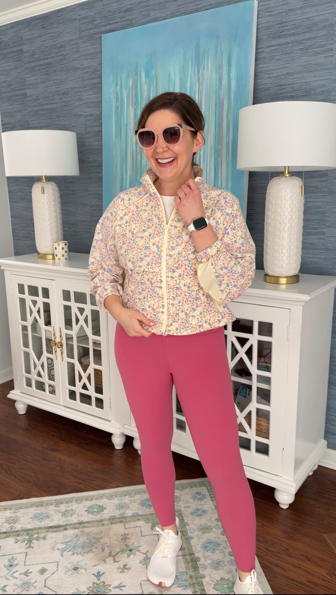 Spring, but make it warm because it is cold again! Love the floral jacket and these leggings are super comfy!

ALWAYSAGNES wearing a medium in both. 

#LTKActive #LTKOver40 #LTKfitnessgoals