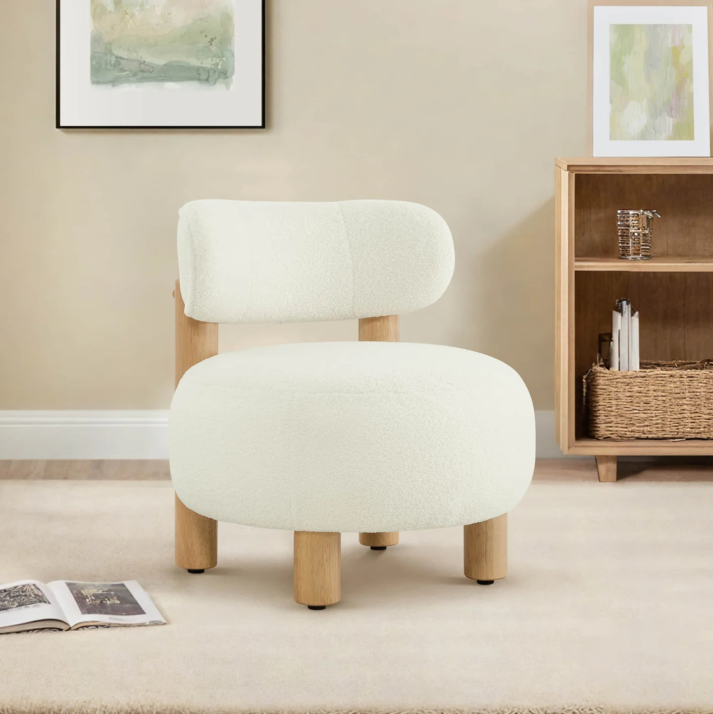 Shauna Modern Accent Chair | Plush Faux Sherpa | Chita