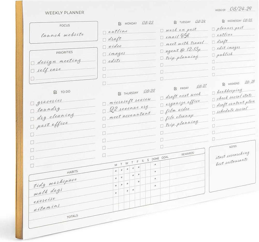 Weekly Planner pad - Weekly Calendar Notepad with 50 Tear-Off Sheets - Versatile Weekly Planning,... | Amazon (US)