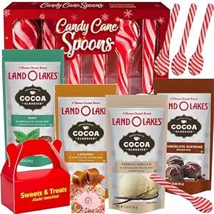 Hot Cocoa Chocolate With Marshmallow & Peppermint Candy Cane Spoons Gift Set | Muchai Treat Box I... | Amazon (US)