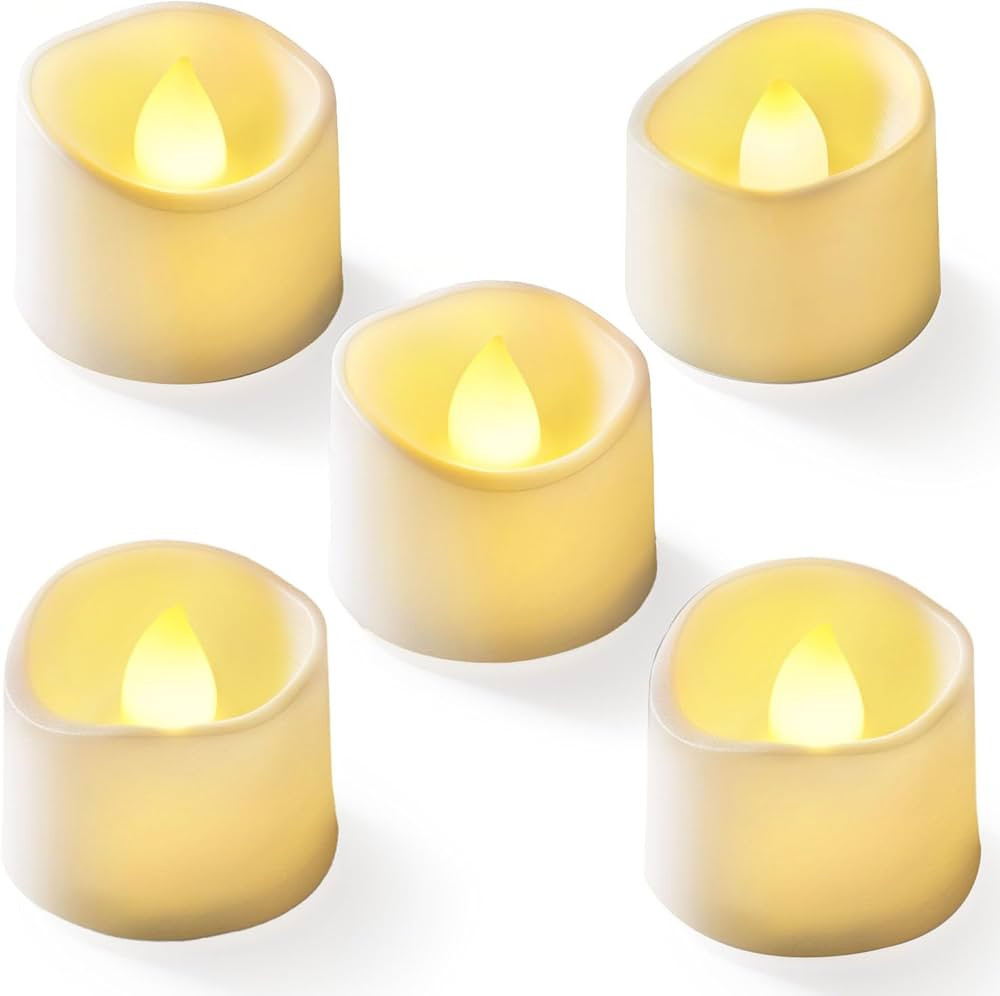 Homemory 12Pcs Battery Operated Tealights Candles, Flameless Flickering Tealights, 200+Hours Fake... | Amazon (UK)