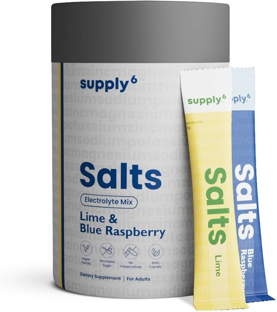 SUPPLY6 Salts - 1070mg Electrolytes with Magnesium | 3X Hydration, Zero Sugar | Superior Absorpti... | Amazon (US)