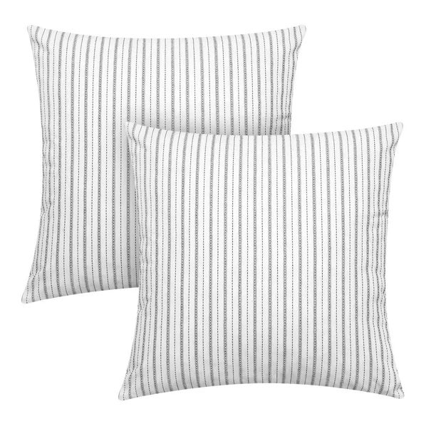 Better Homes & Gardens Feather Filled Woven Dashed Stripe Decorative Throw Pillows, 20"x20", Blac... | Walmart (US)