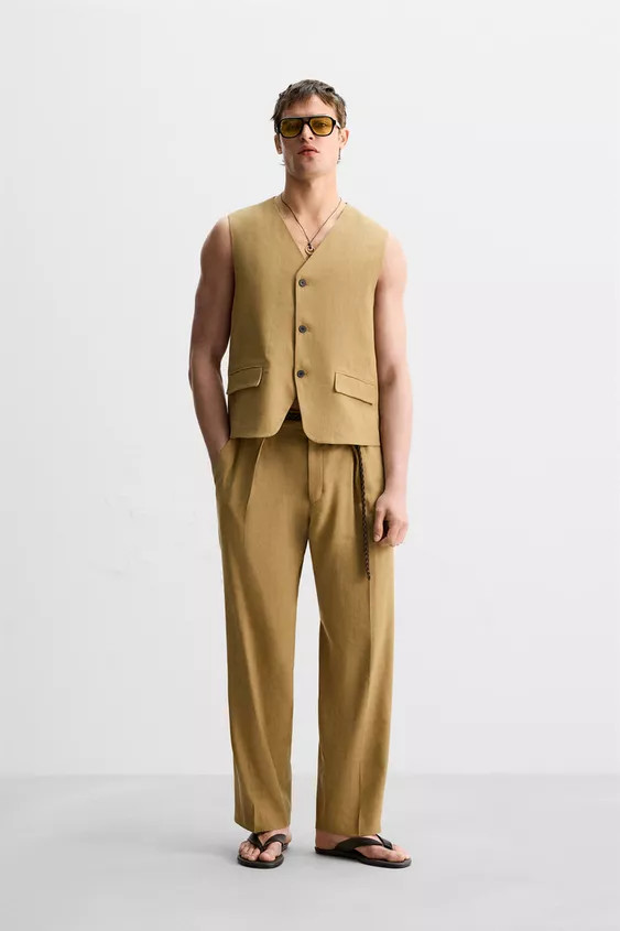 LIMITED EDITION LINEN-LYOCELL RELAXED FIT VEST | Zara US