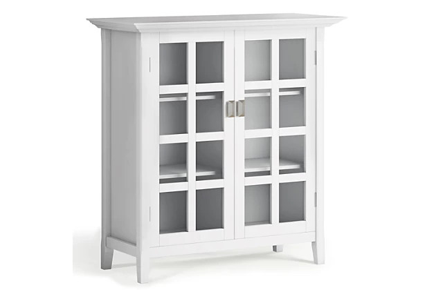 Artisan SOLID WOOD 38 inch Wide Transitional Medium Storage Cabinet in White | Ashley Homestore