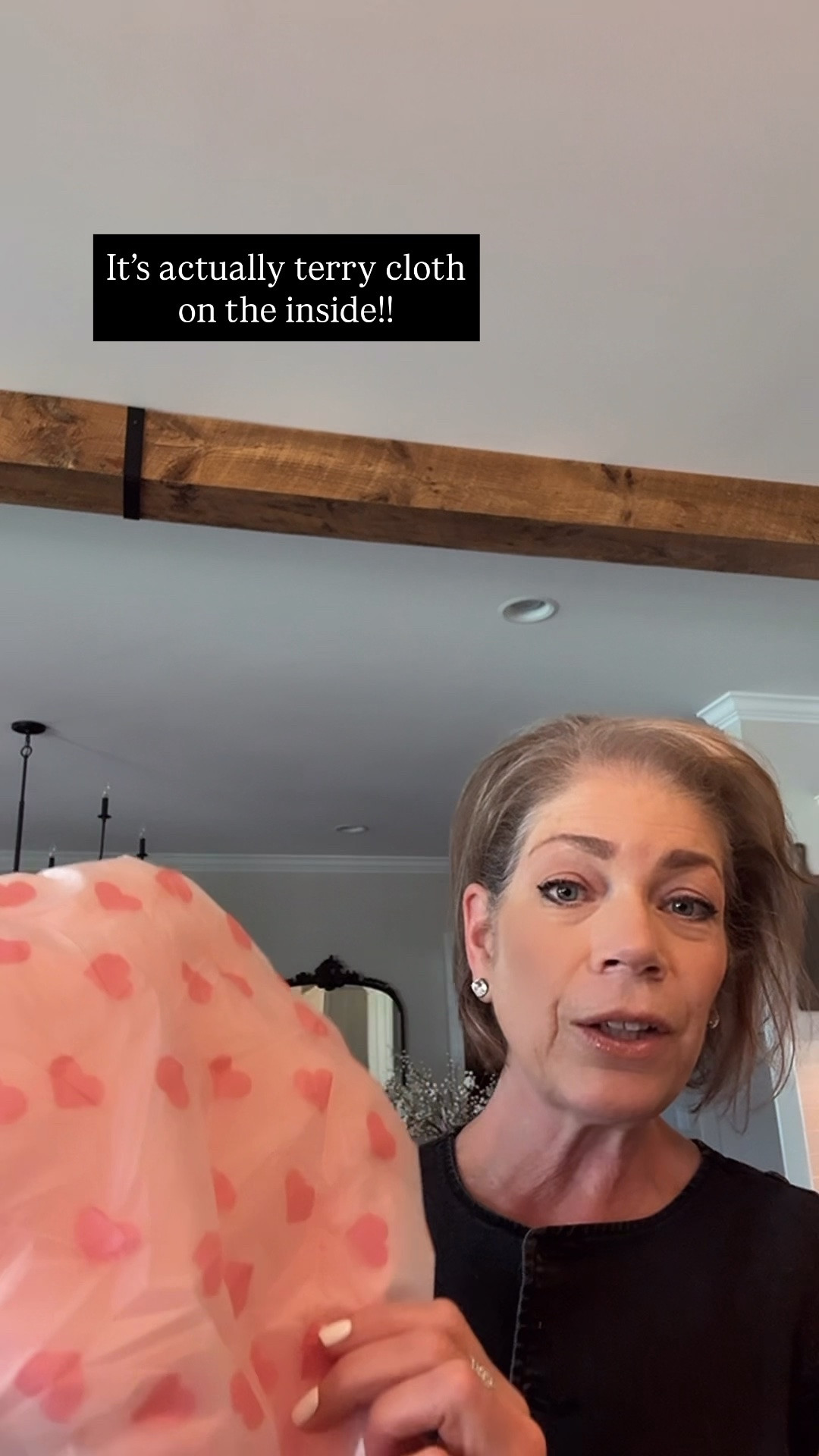 Love this shower cap!! It’s plastic on the outside and terry cloth inside. Much softer on your hair.

#LTKdayinmylife #LTKmorningroutine #LTKselfcare