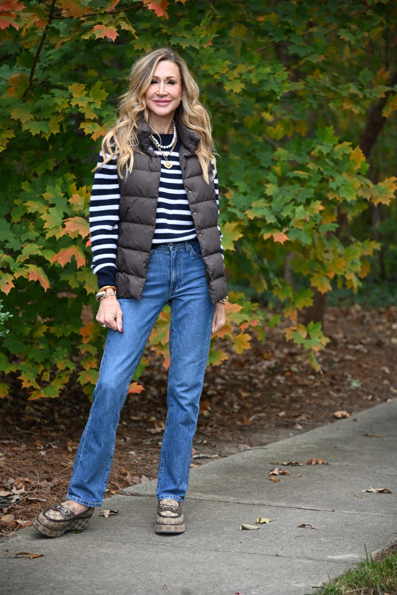 Classic pieces that you’ll live in! Brochu Walker vest paired with a striped sweater, AYR jeans, a pearl necklace and Gucci loafers!  

#LTKShoeCrush #LTKSeasonal #LTKStyleTip