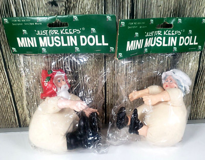 Mini Muslin Dolls Santa Mrs Claus Just For Keeps Crafts Christmas Wangs Vintage | eBay | eBay US
