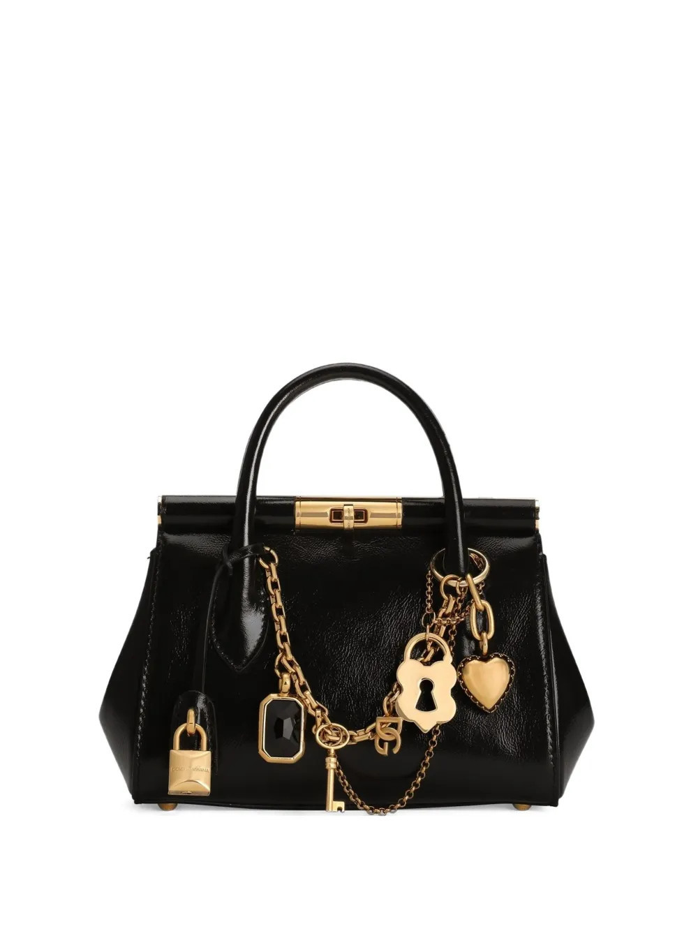Dolce & Gabbana mini charm-detail tote bag - Black | Farfetch Global