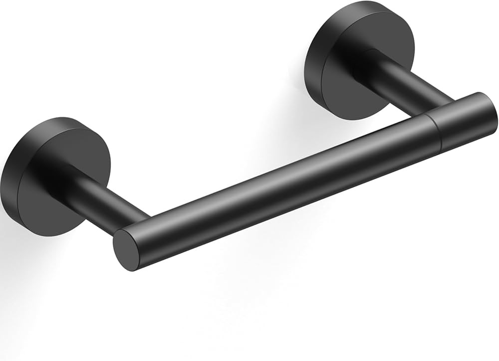 Matte Black Toilet Paper Holder SUS304 Stainless Steel Double Post Pivoting Toilet Paper Roll Hol... | Amazon (US)