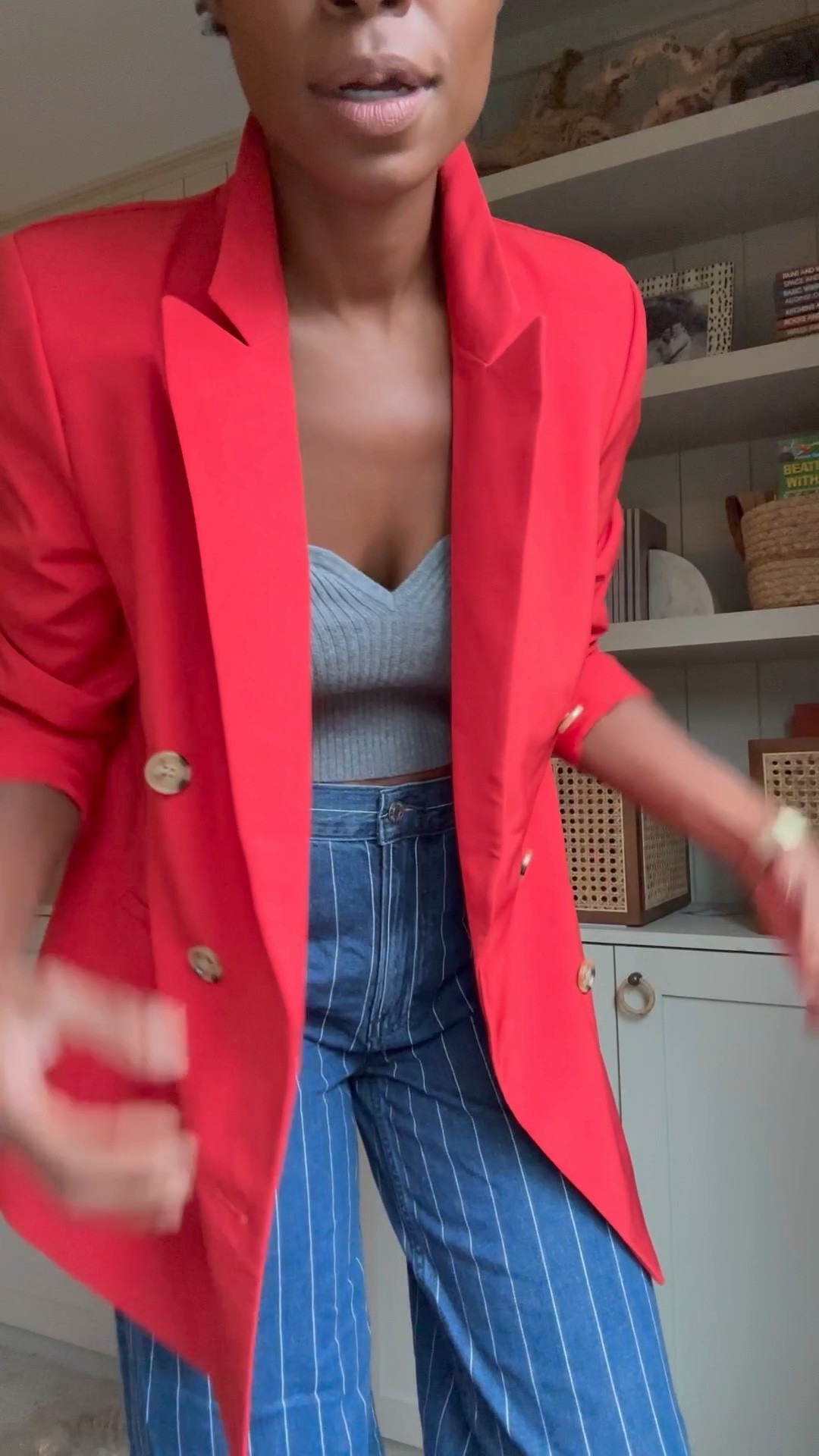 Heading to a conference and here are some options! Blazer, jacket, pinstriped wide leg jeans, pleated trousers, tall pants

#LTKOver40 #LTKWorkwear #LTKCon