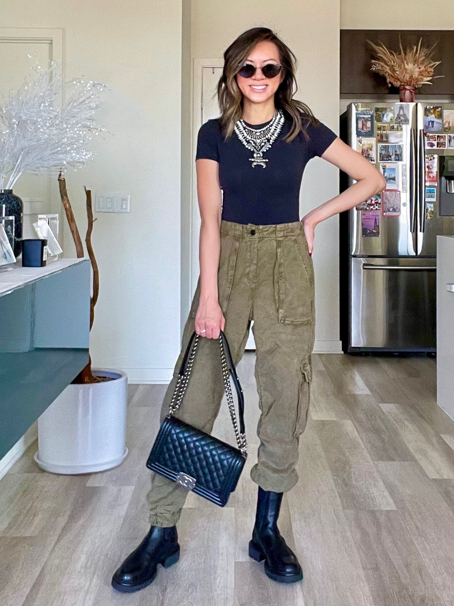 Love the wash and color of these denim joggers from the NSale. Runs TTS. Paired with the best bodysuit. Lug sole boots are from the NSale too and back in stock! Runs TTS. 

Joggers, boots, combat boots, bodysuit, statement necklace, fall style, edgy style, chic outfit, Nordstrom, The Stylizt



#LTKxNSale #LTKshoecrush #LTKunder100