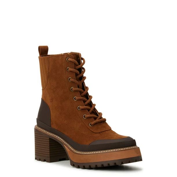 Madden NYC Women’s Platform Lace Up Booties with Lug Sole | Walmart (US)