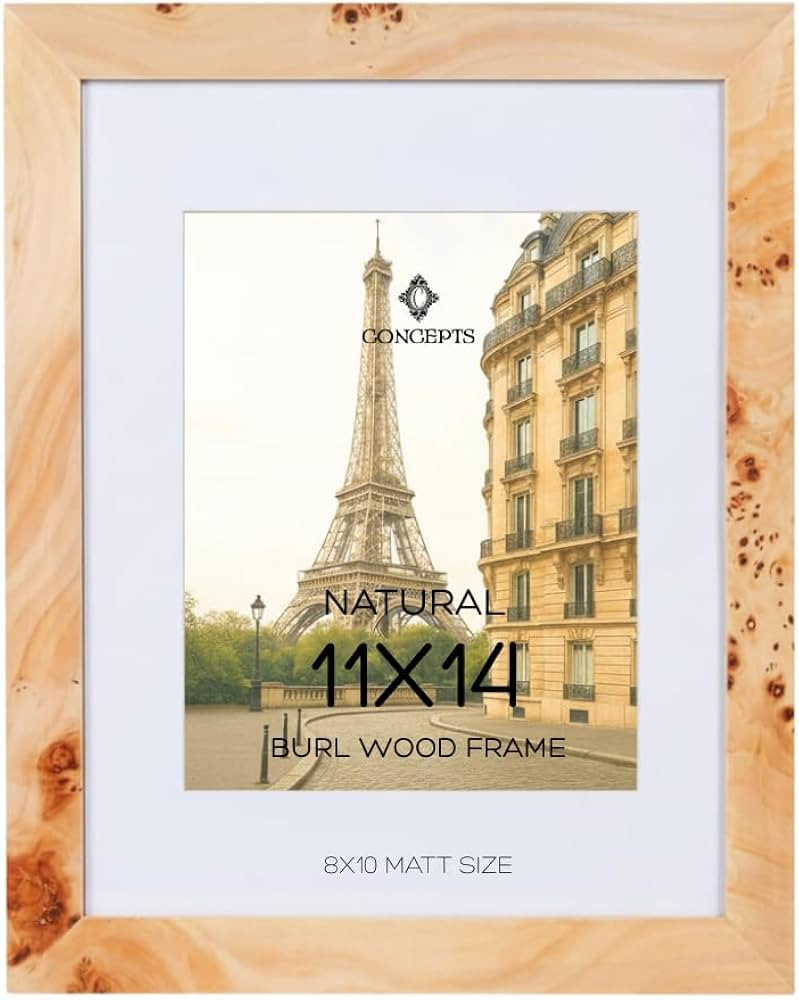 Concepts -11x14 Burl Wood Picture Frames - Natural Wood Finish Picture Frames for Family Photos -... | Amazon (US)