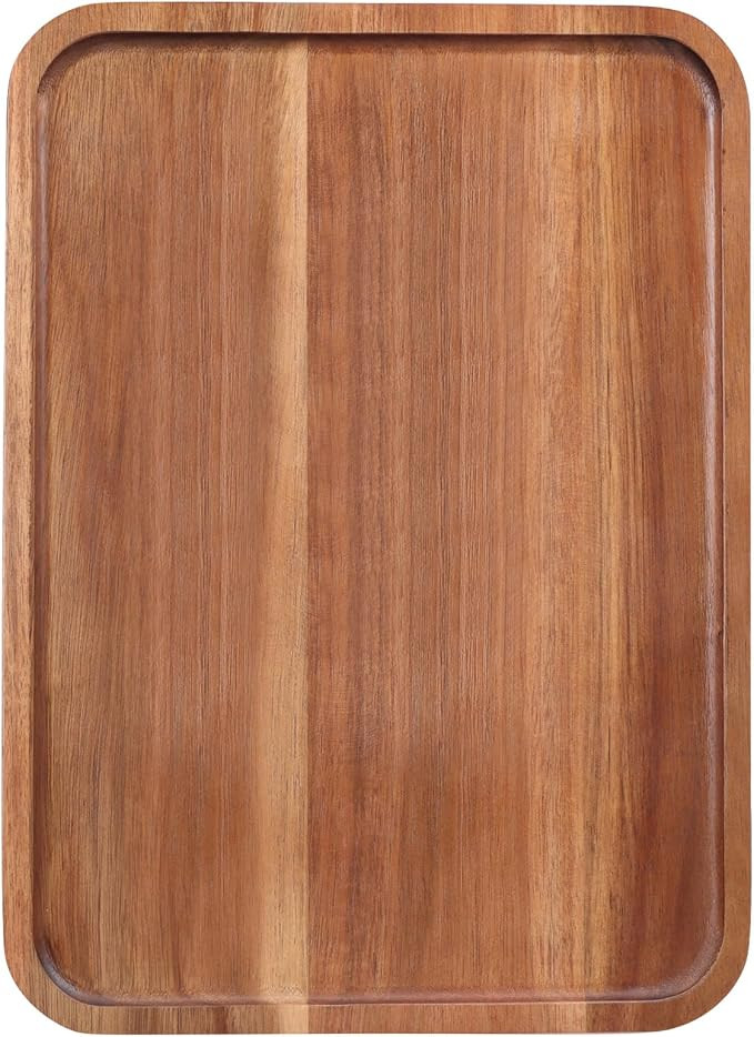 Large Serving Platters Wooden Charcuterie Boards for Party Food Dish Rectangle Acacia Wood Trays ... | Amazon (US)