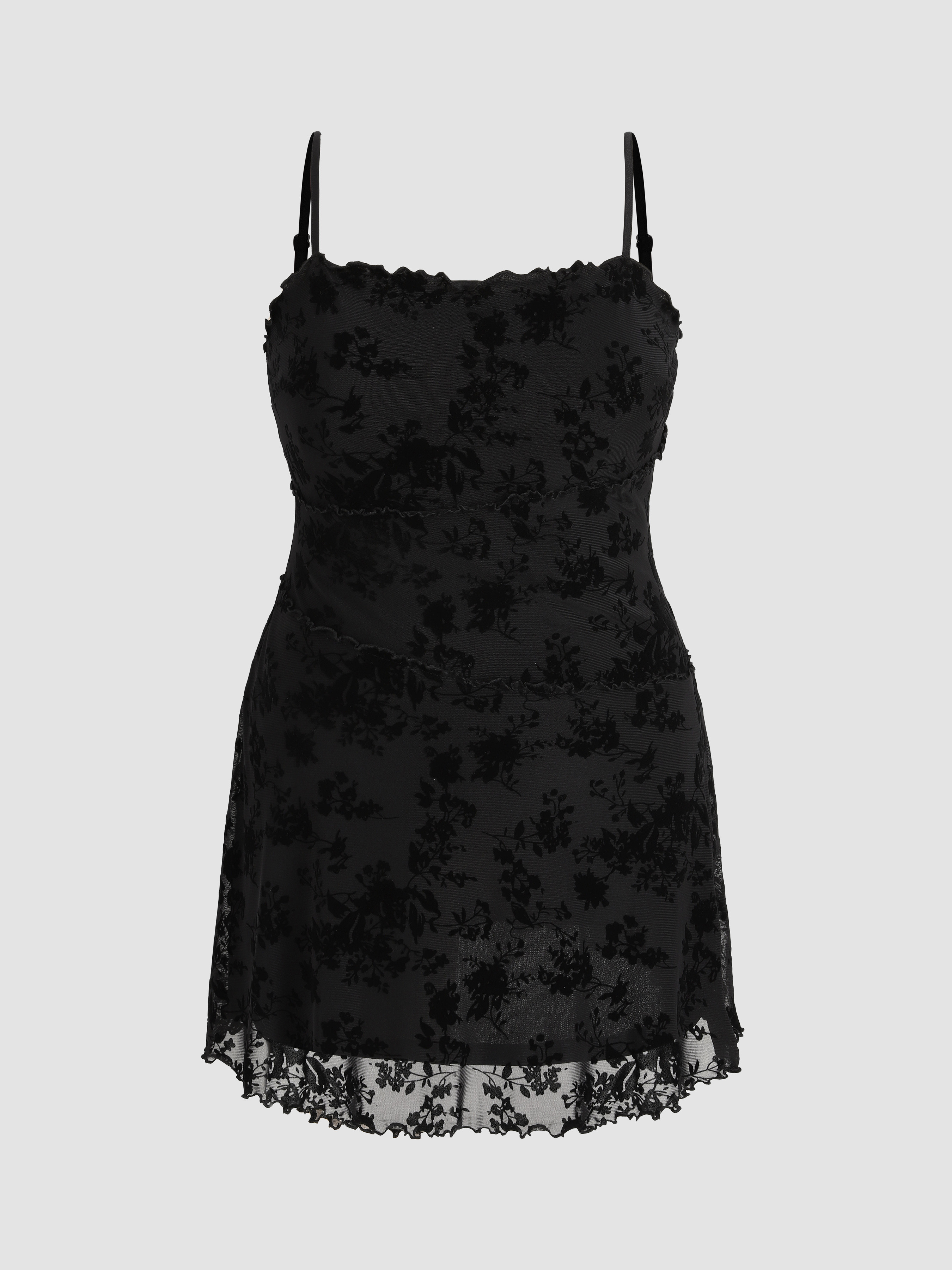 Mesh Floral Lace Mini Dress For Date Music Festival/Live House Party/Clubbing Vacation Holiday | Cider