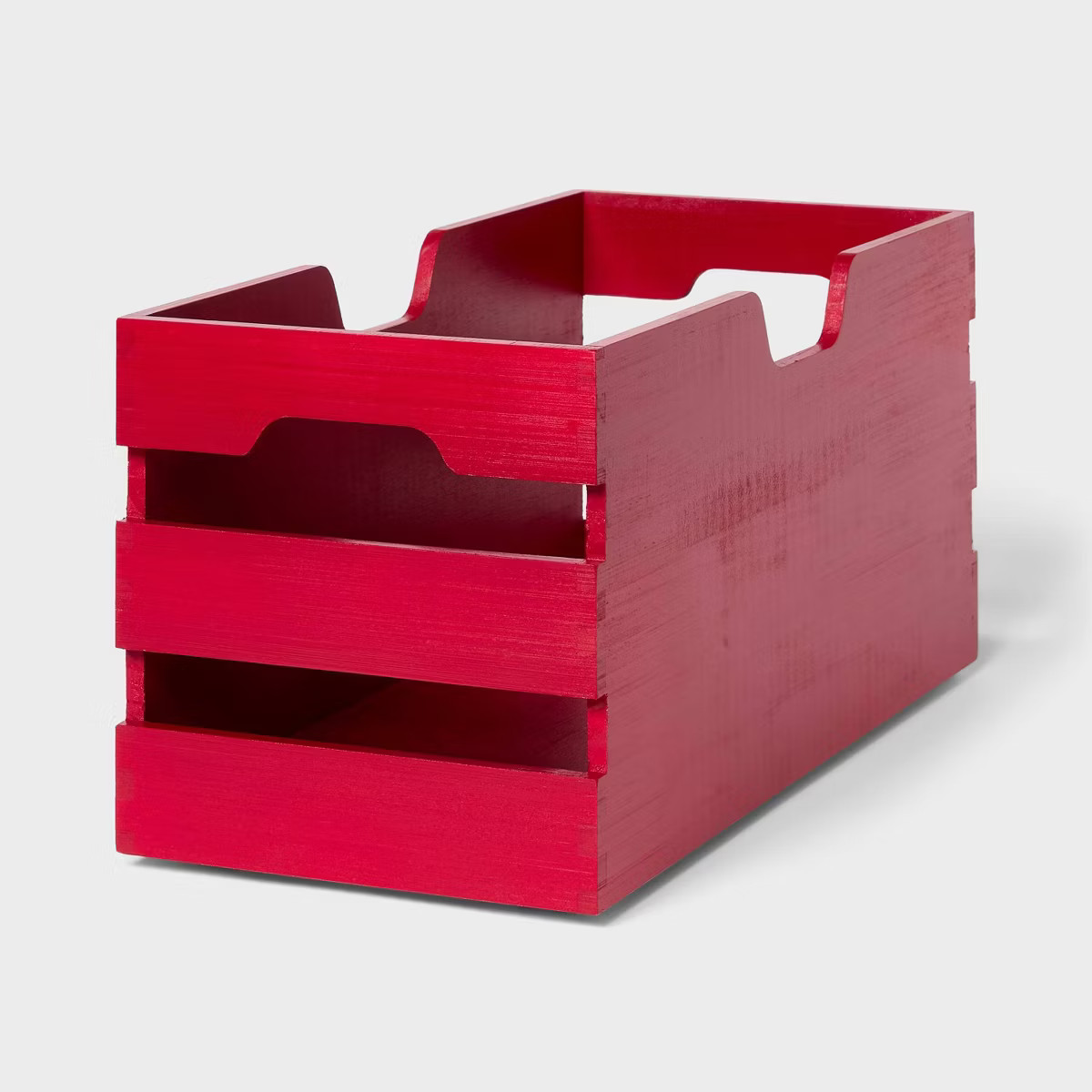 Small Wood Crate Decorative Storage Bin Red - Brightroom™ | Target