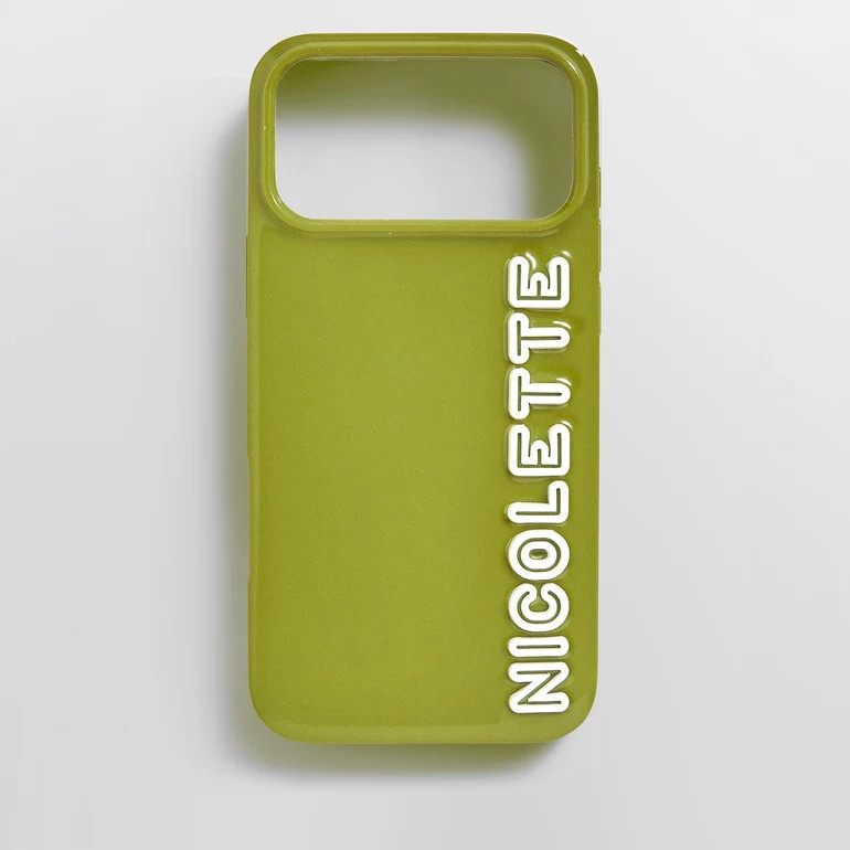 Fine Line Custom iPhone Case - Olive Green/White | BaubleBar
