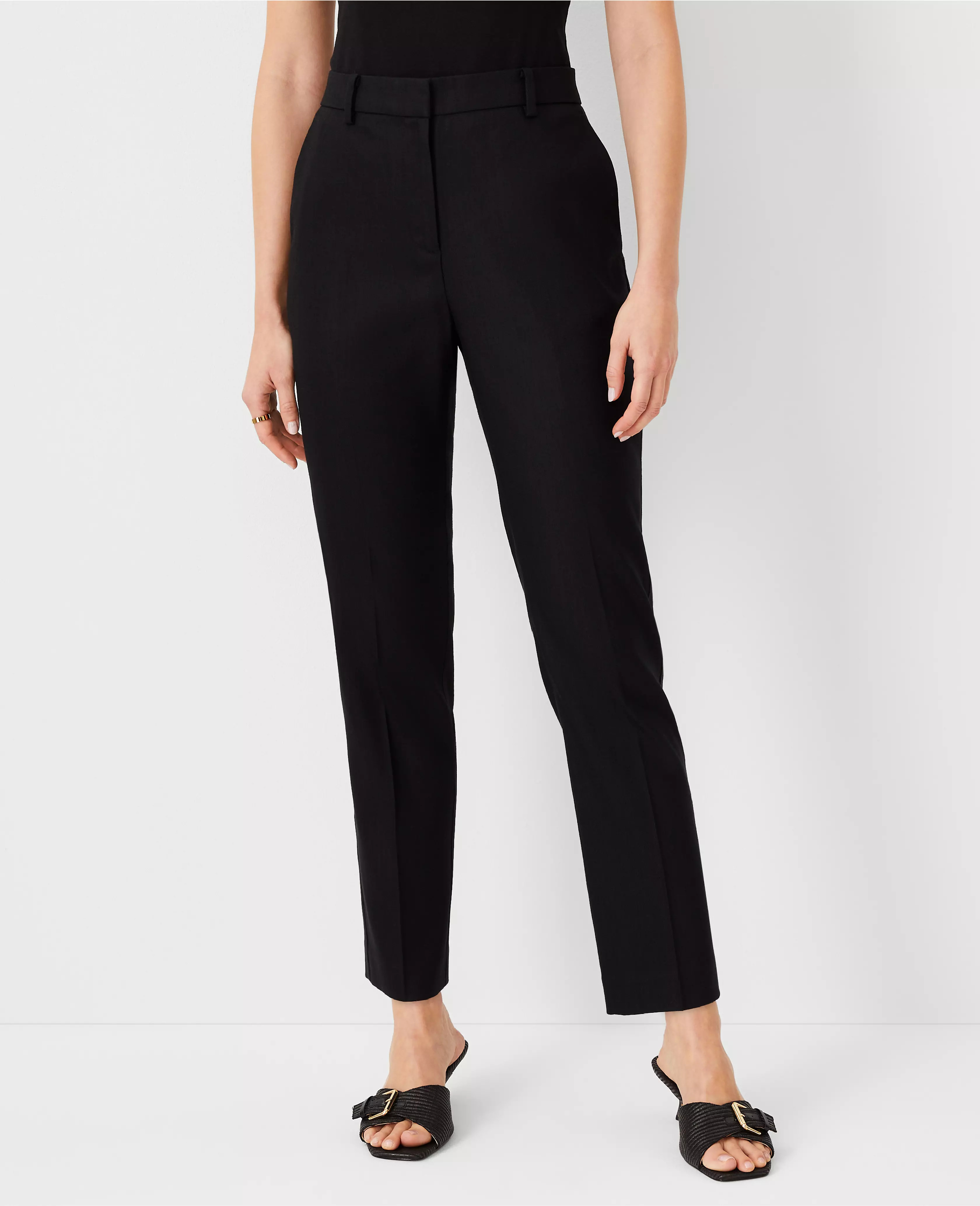 The High Rise Ankle Pant in Linen Twill - Curvy Fit | Ann Taylor (US)