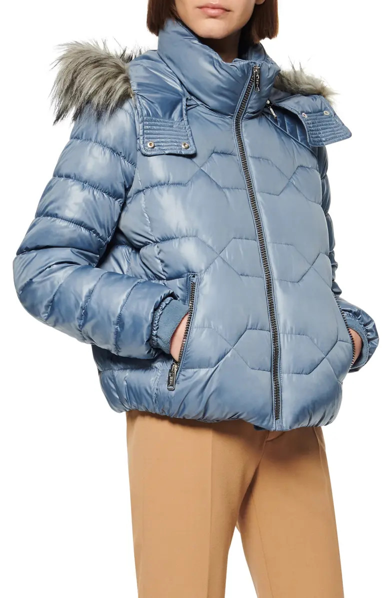 Faux Fur Trim & Feather Puffer Jacket | Nordstrom