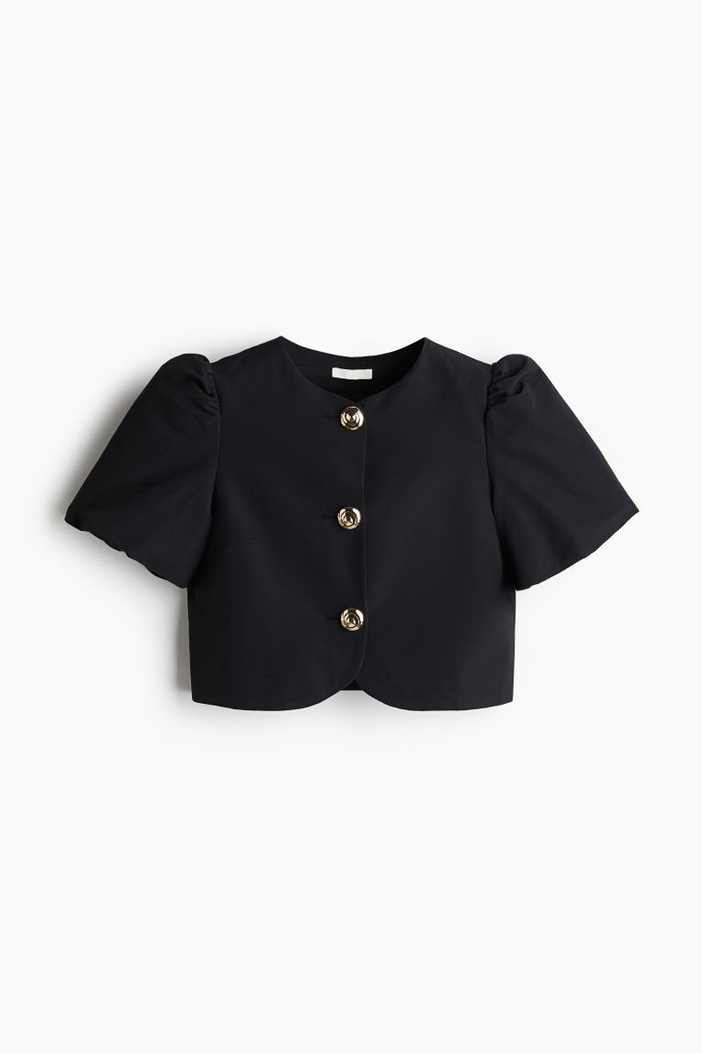 Puff-Sleeved Blouse - Black - Ladies | H&M US | H&M (US + CA)