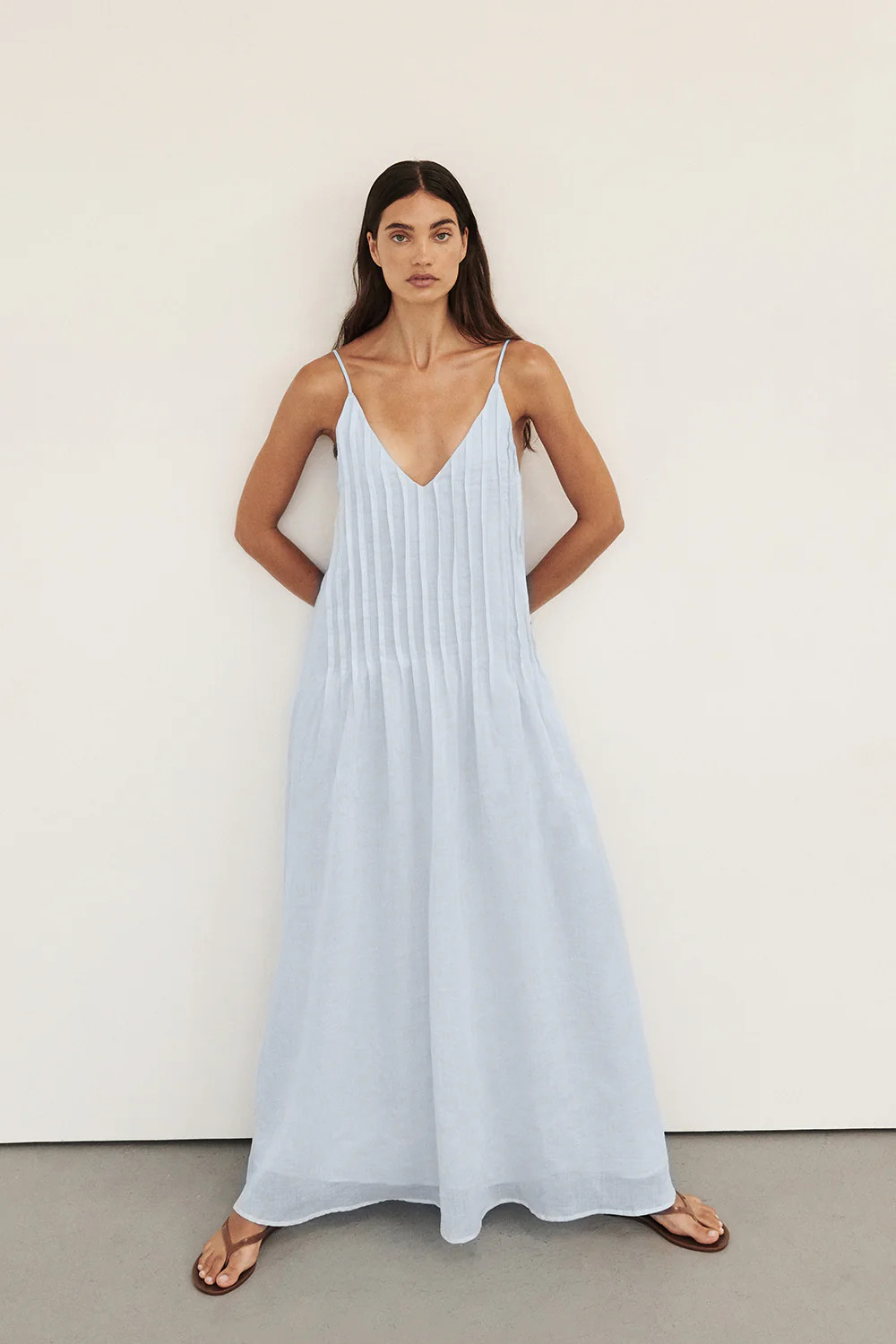 TAHLIA CORNFLOWER RAMIE MIDI DRESS | DISSH