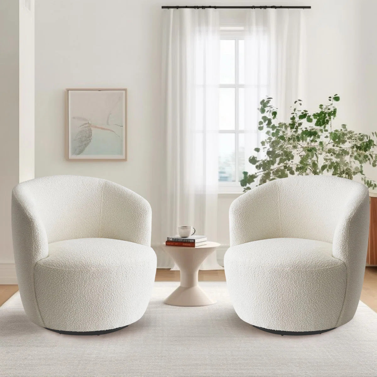 Anneros Upholstered Small Swivel Barrel Chair (Set of 2) | Wayfair North America